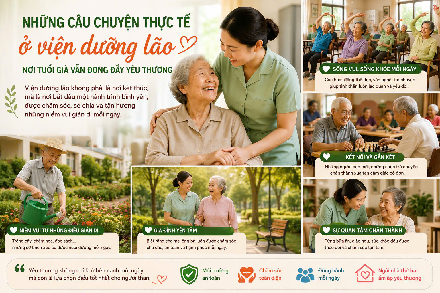 Những câu chuyện thực tế ở viện dưỡng lão – Nơi tuổi già không chỉ có sự chăm sóc, mà còn có yêu thương