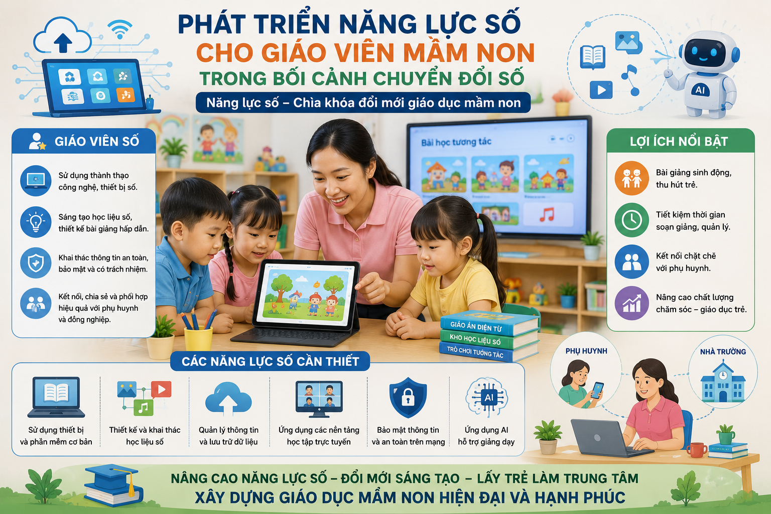 Phát triển năng lực số cho giáo viên mầm non trong bối cảnh chuyển đổi số