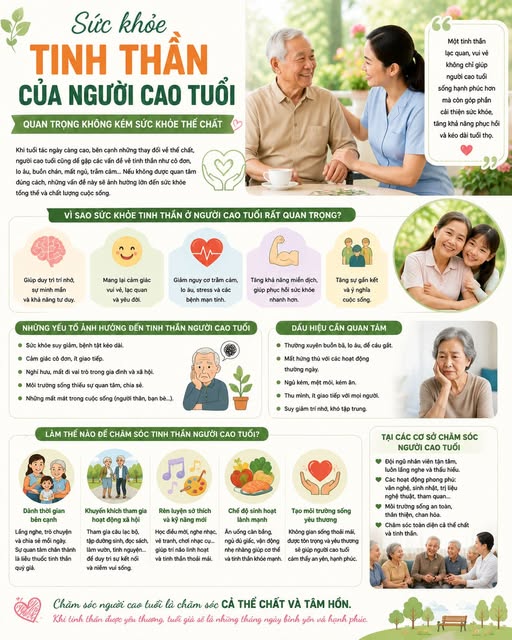 Chăm sóc sức khoẻ tinh thần cho người cao tuổi: Chìa khóa để sống vui, sống khỏe