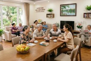 Không gian sinh hoạt chung – Trái tim của một viện dưỡng lão hiện đại