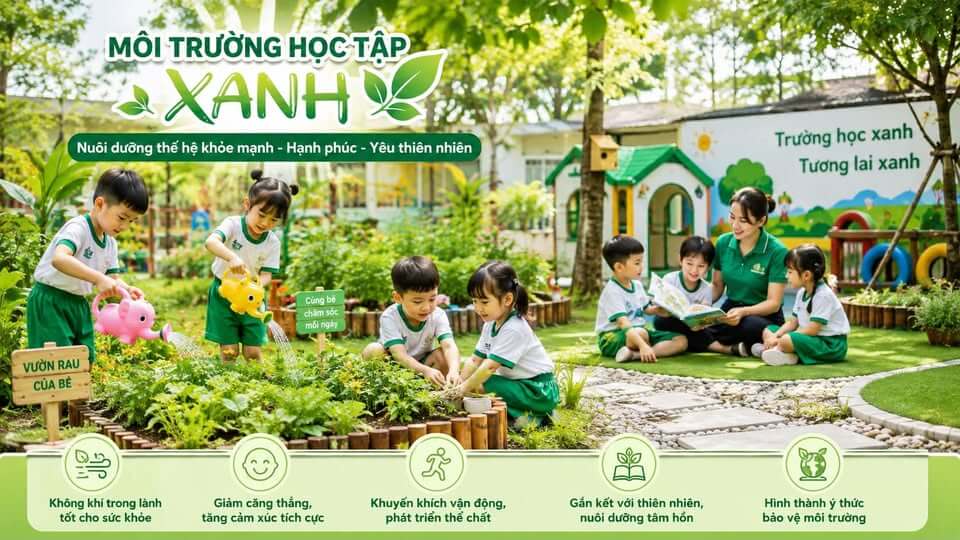 Môi trường học tập xanh – Tác động đến sức khỏe và tâm lý trẻ