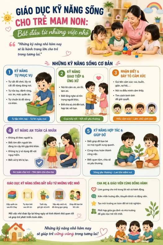 Giáo dục kỹ năng sống cho trẻ mầm non: Bắt đầu từ những việc nhỏ