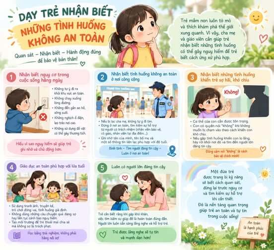 DẠY TRẺ NHẬN BIẾT NHỮNG TÌNH HUỐNG KHÔNG AN TOÀN