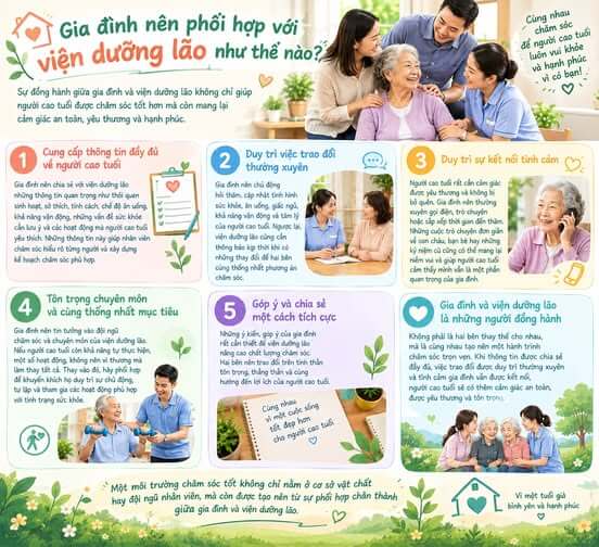Gia đình nên phối hợp với viện dưỡng lão như thế nào?