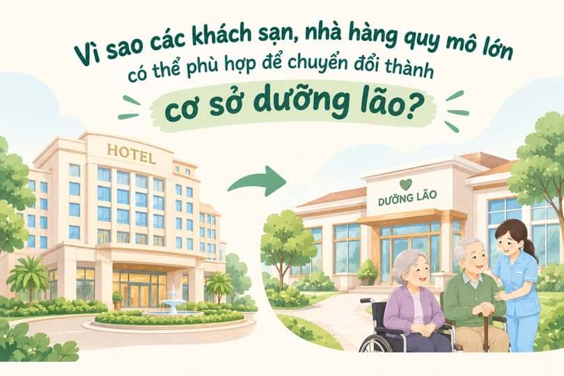 Vì sao các khách sạn, nhà hàng quy mô lớn có thể phù hợp để chuyển đổi thành cơ sở dưỡng lão?